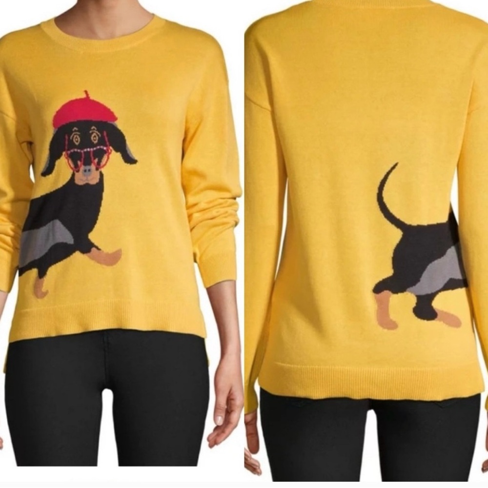 XXL Yellow Dachshund Sweater